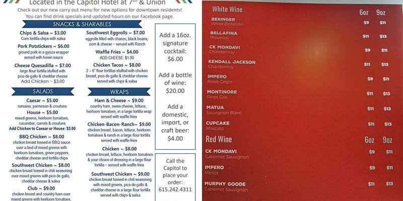 Craft Bar & Bistro Menu