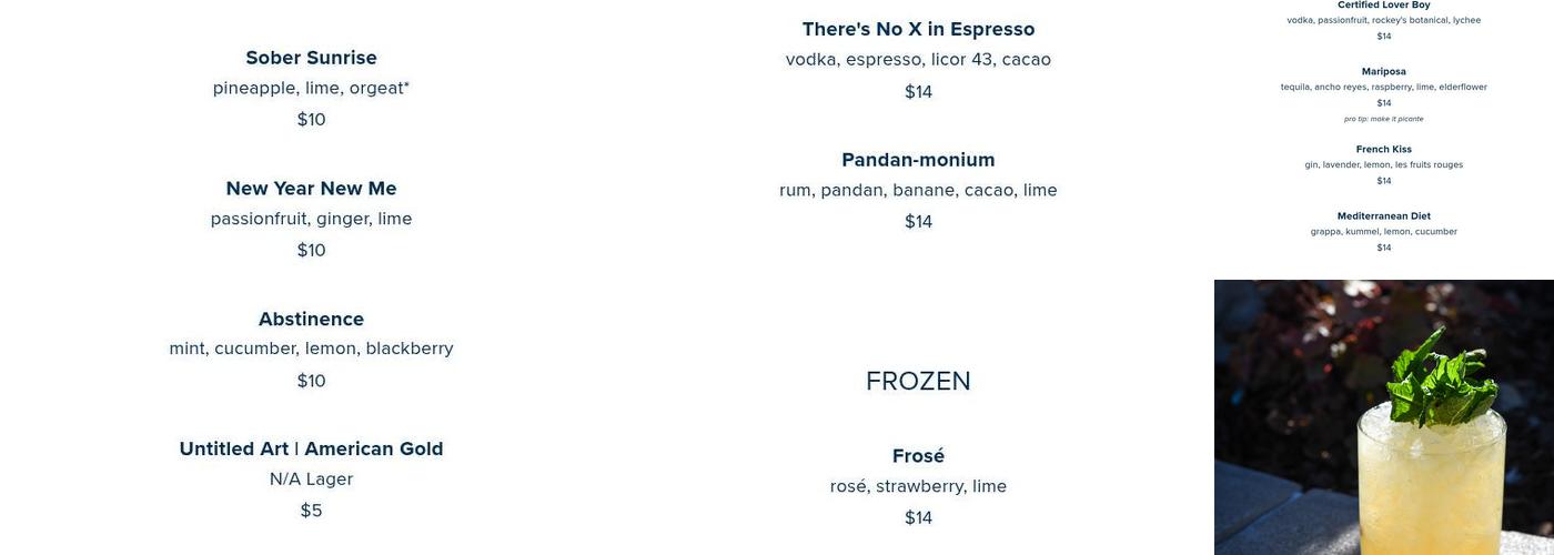 L.A. Jackson Menu