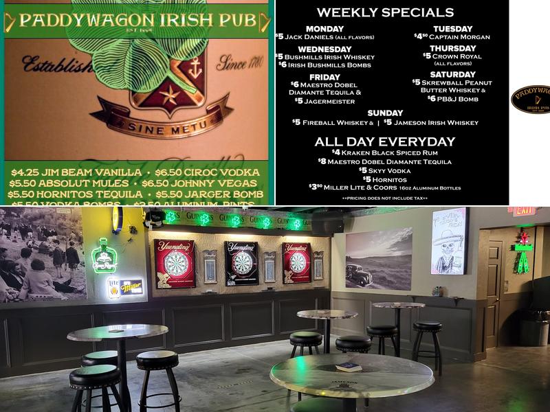 Paddy Wagon Irish Pub Menu