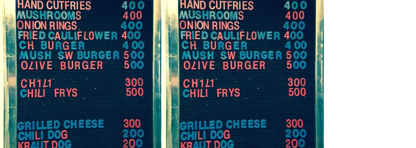 Captain's Lounge Menu