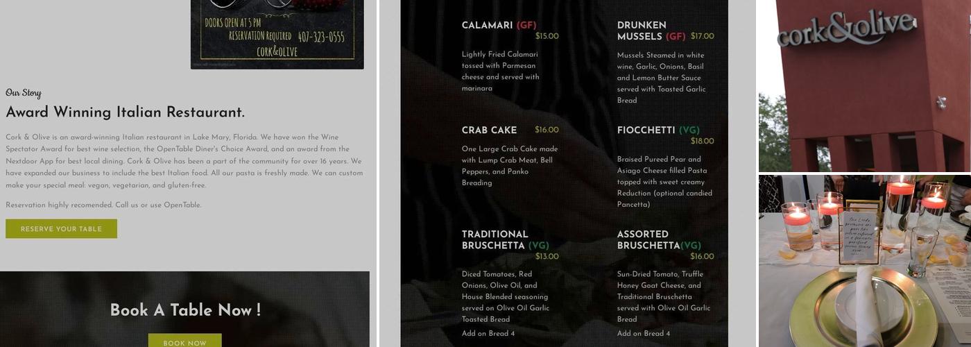 cork&olive Menu