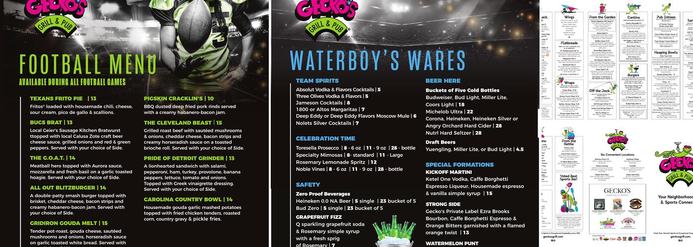 Red Barn Bar Menu