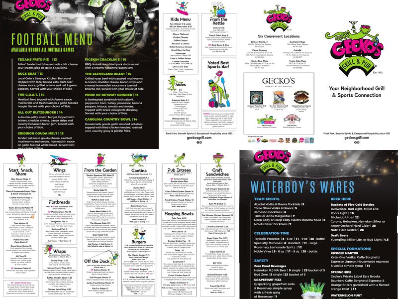 Red Barn Bar Menu