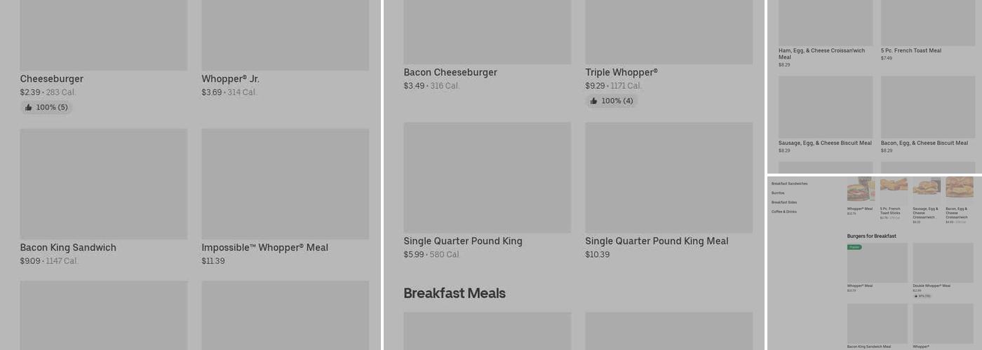 Burger King Menu