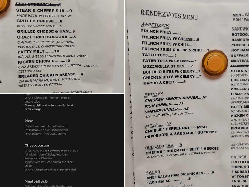 Rendezvous Lounge Menu