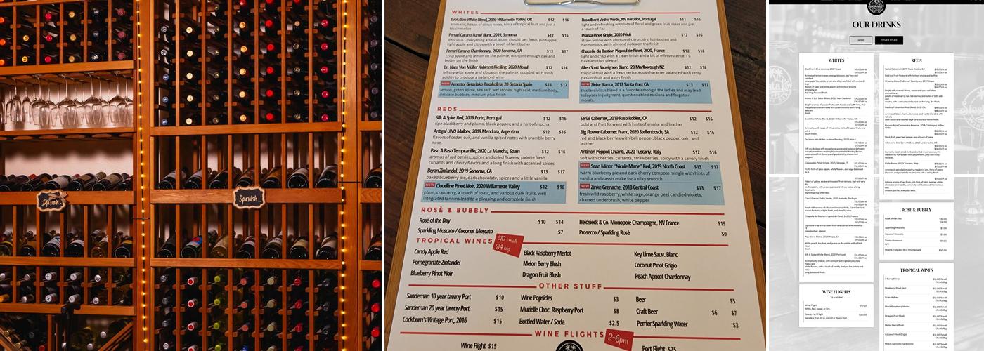Siesta Key Wine Bar Menu
