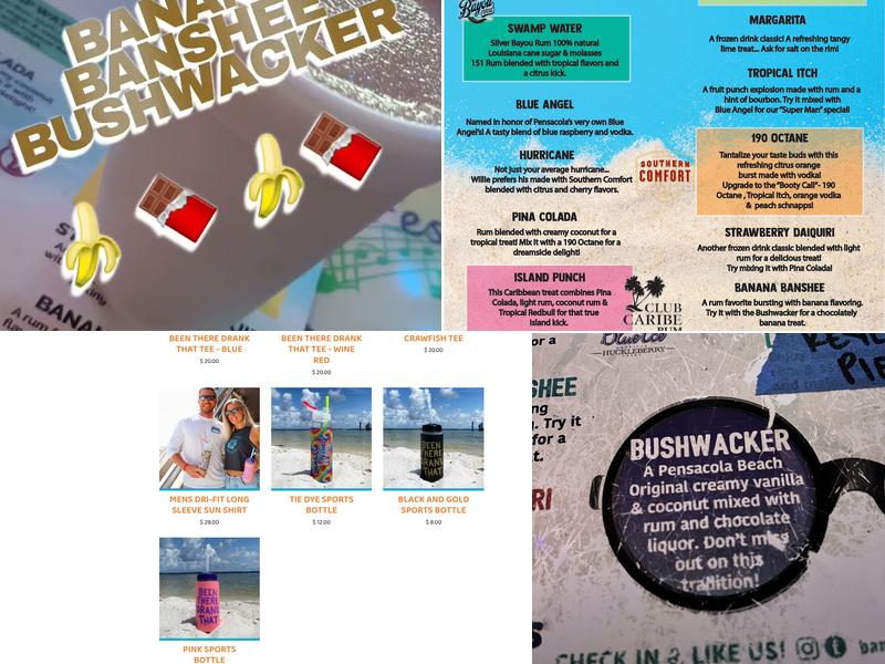 Bamboo Willie's Beachside Bar on Pensacola Beach Menu