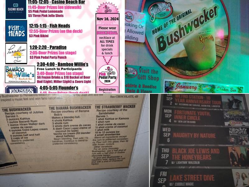 Sandshaker Lounge Menu