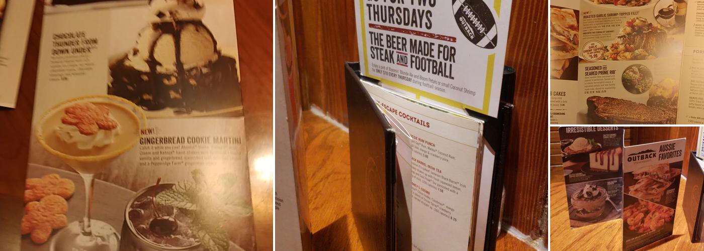 Outback Steakhouse Menu