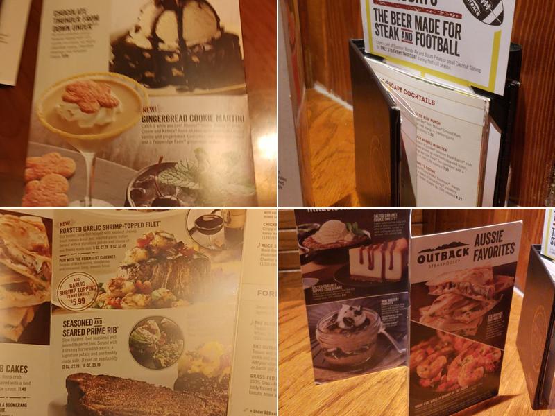 Outback Steakhouse Menu