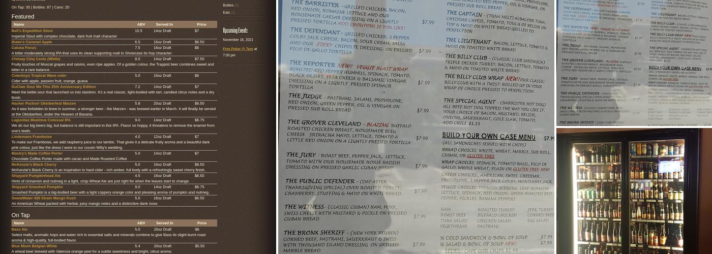 Lost Kangaroo Pub Menu