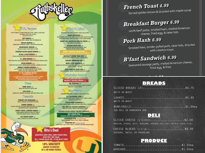 Rathskeller Menu