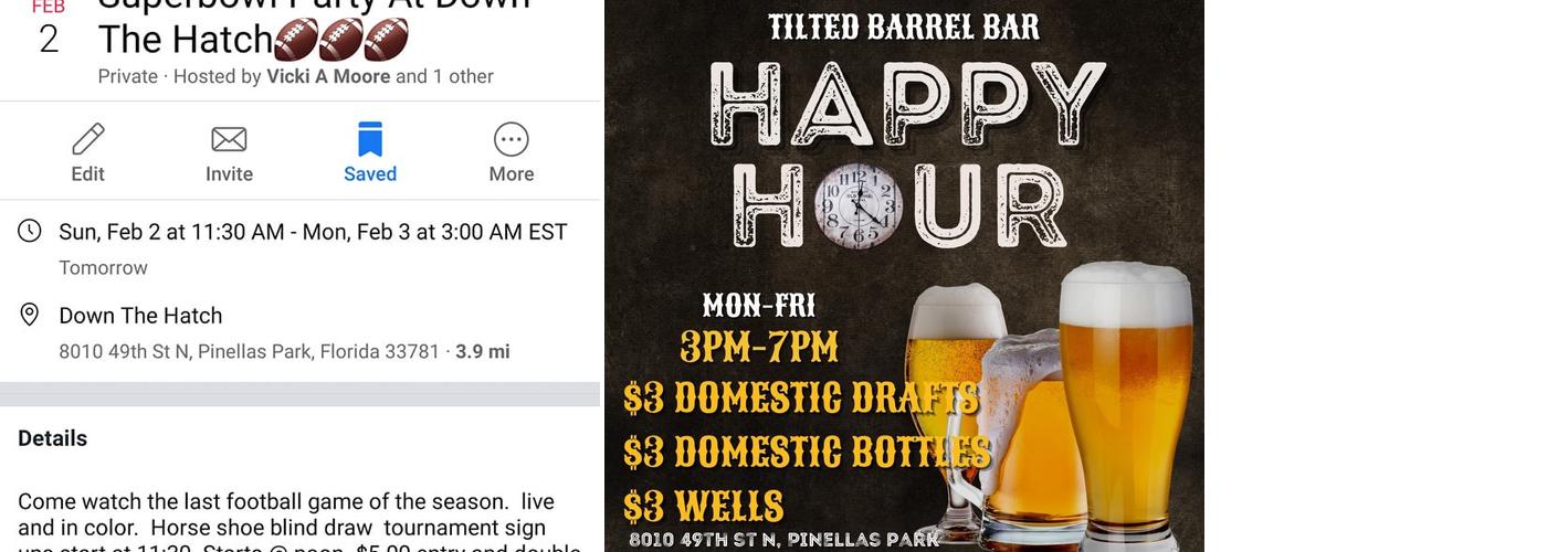 Tilted Barrel Bar Menu
