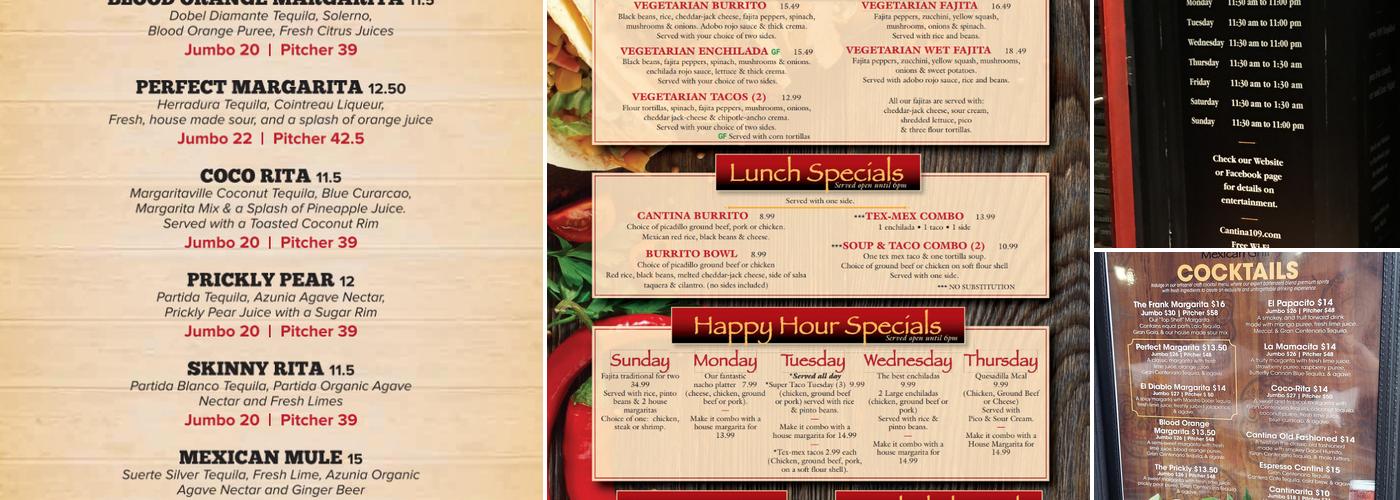 Tequila Bar Menu