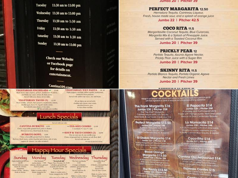 Tequila Bar Menu