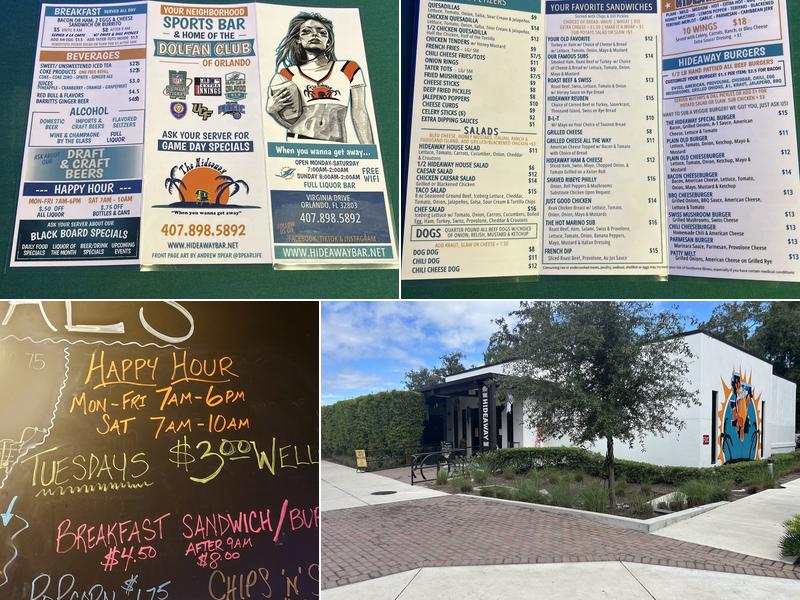 Hideaway Bar Menu
