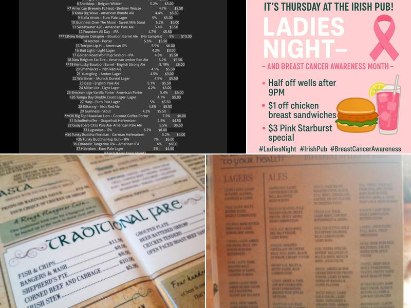 Irish Pub & Fish & Chips Inc Menu