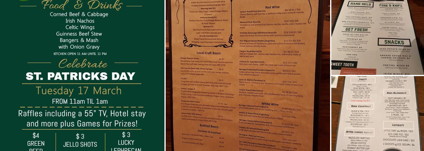 An Tobar Irish Pub Menu