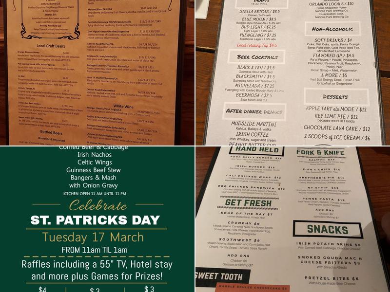 An Tobar Irish Pub Menu