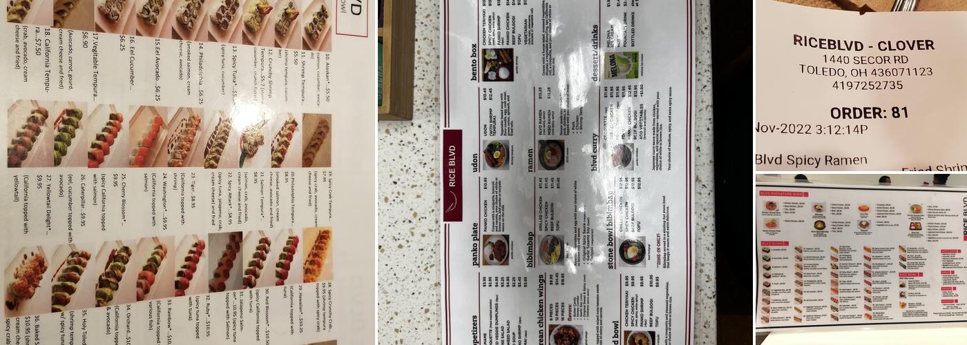Rice Blvd Restaurant Menu