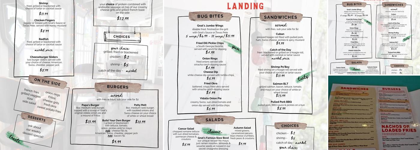Gnat's Landing Menu
