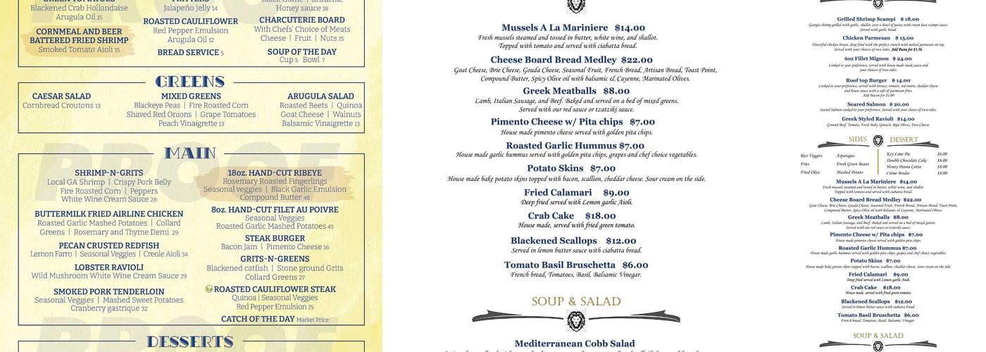 The Rooftop at Ocean Lodge Menu