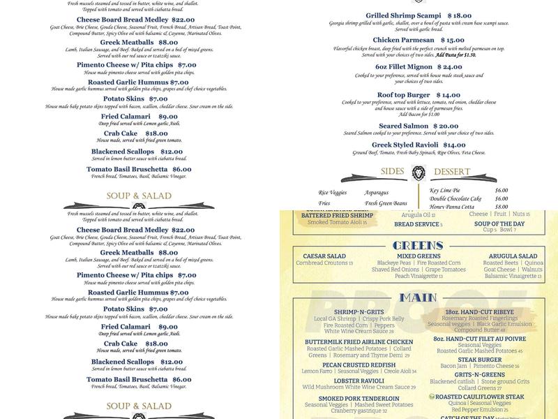 The Rooftop at Ocean Lodge Menu