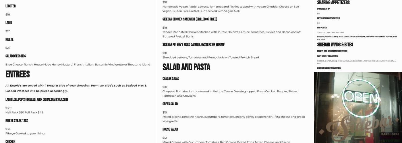 Sidebar Menu