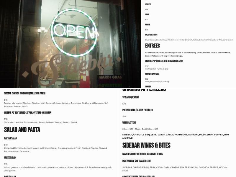 Sidebar Menu