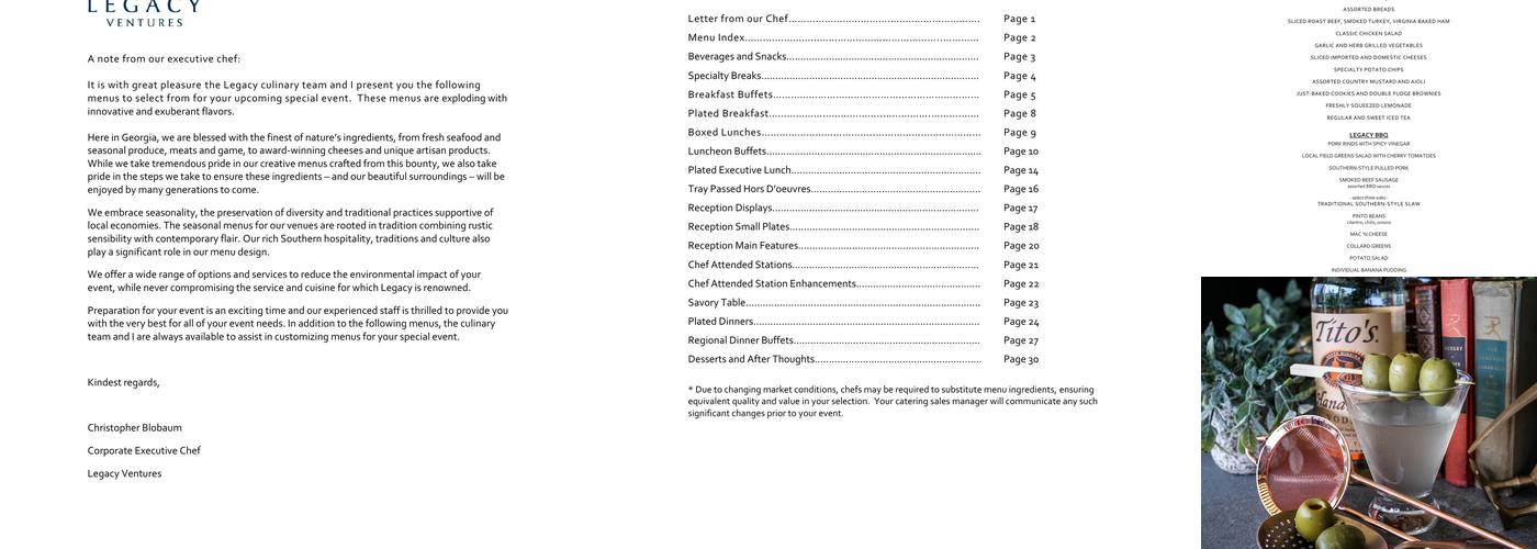 SkyLounge Menu