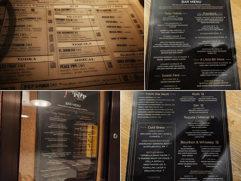 Edgar's Proof & Provision Menu