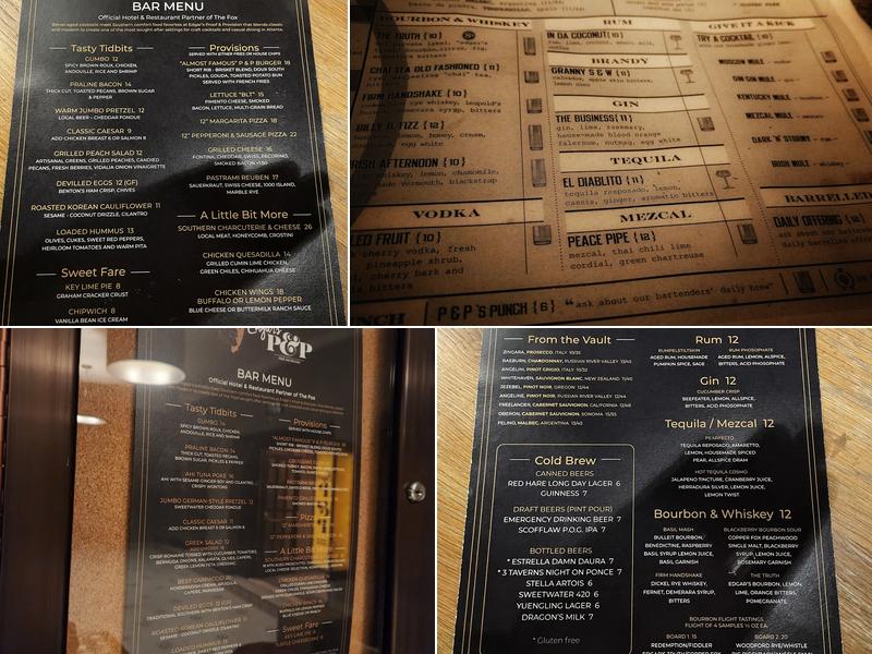 Edgar's Proof & Provision Menu