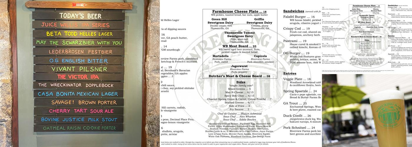 Wrecking Bar Brewpub Menu