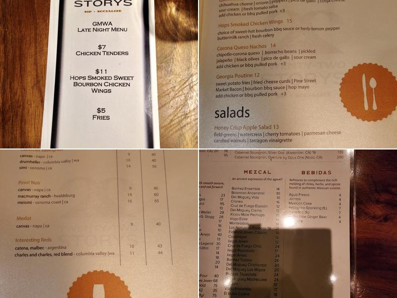 Twenty Two Storys Menu