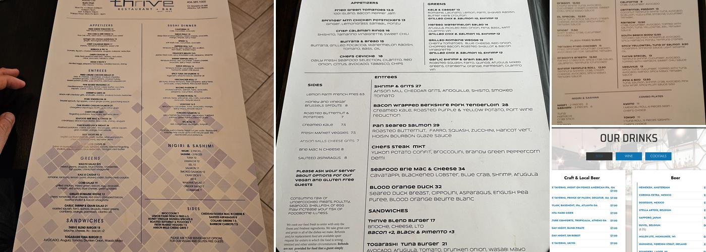 Thrive Menu