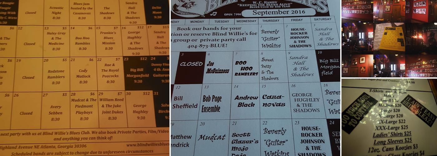 Blind Willie's Menu