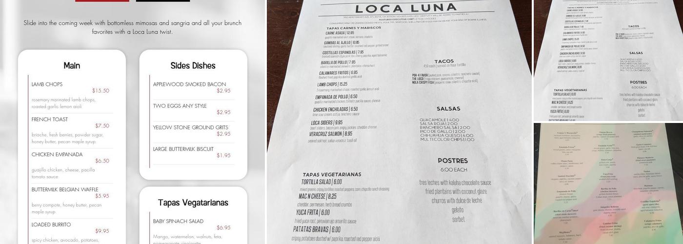 Loca Luna Menu