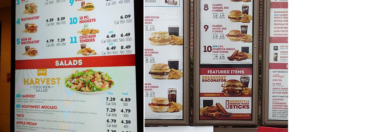 Wendy's Menu