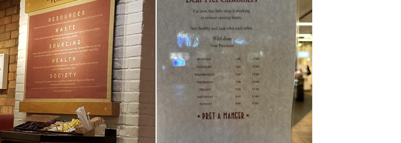 Pret A Manger Menu