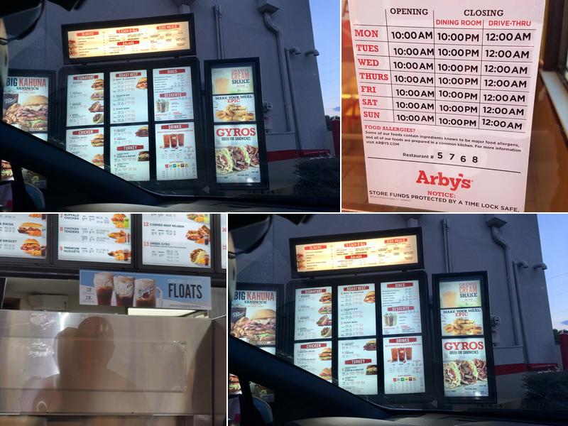 Arby's Menu