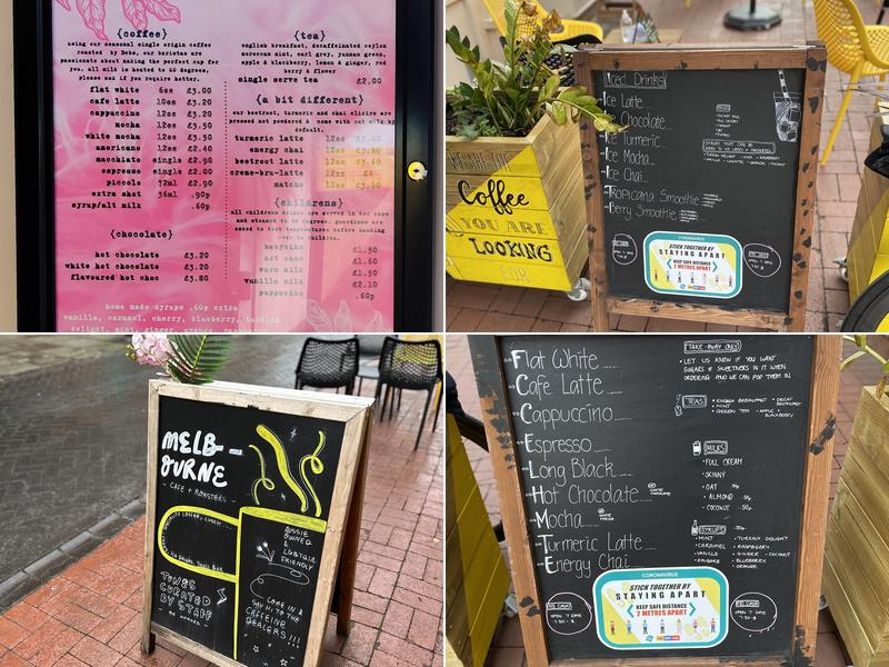 Melbourne in Lichfield Menu