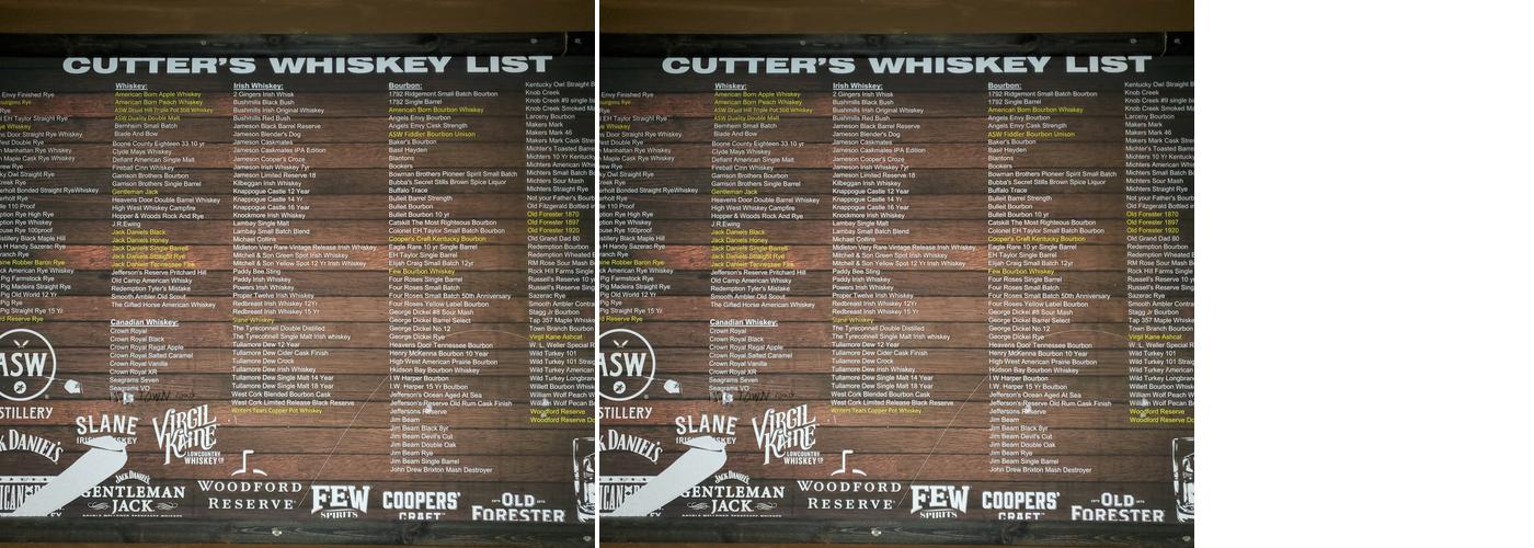 Cutters Pub Menu