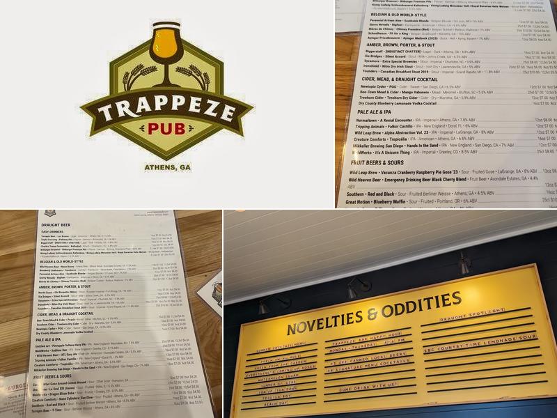 Trappeze Pub Menu
