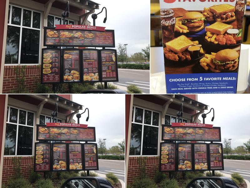 Zaxby's Chicken Fingers & Buffalo Wings Menu