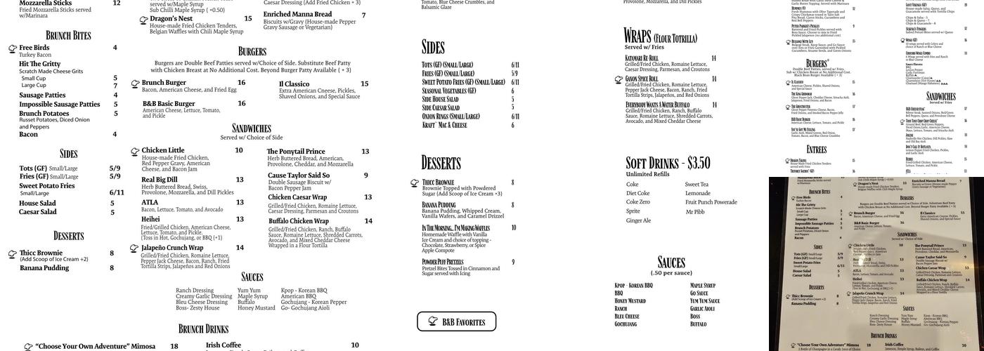 Battle and Brew - Sandy Springs Menu