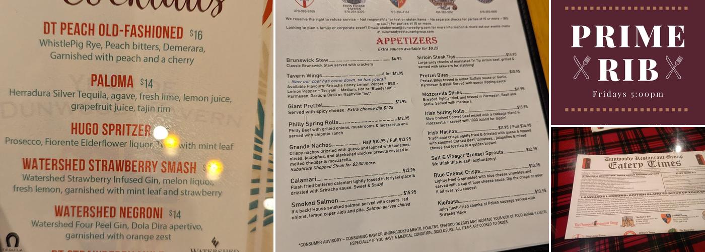 Dunwoody Tavern Menu