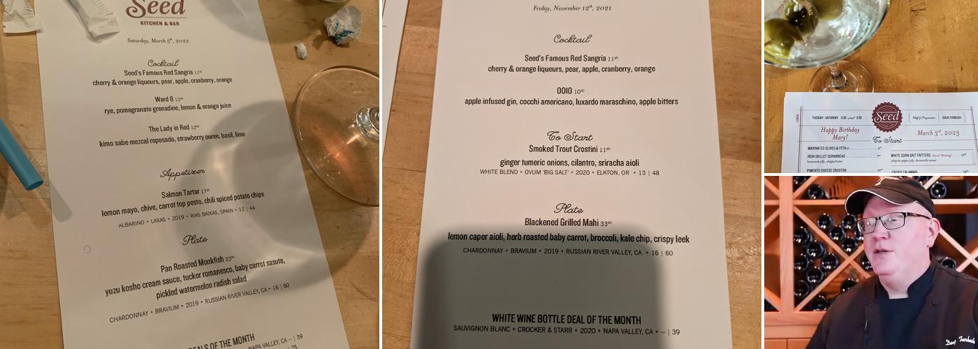 Seed Kitchen & Bar Menu