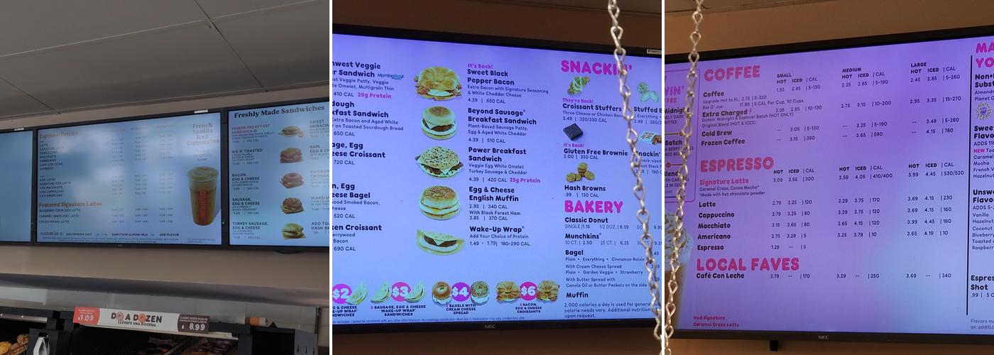 Dunkin' Menu