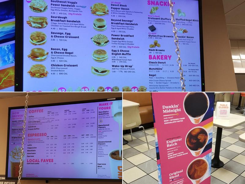 Dunkin' Menu
