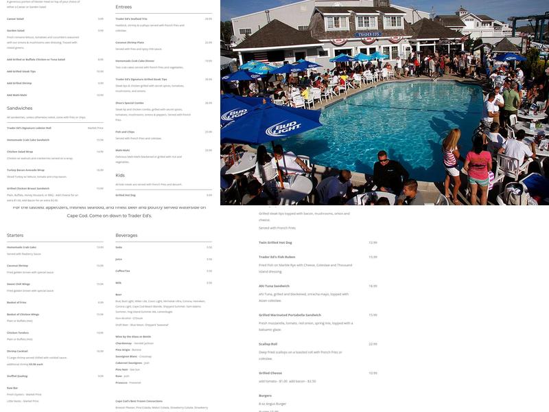 Trader Ed's Menu